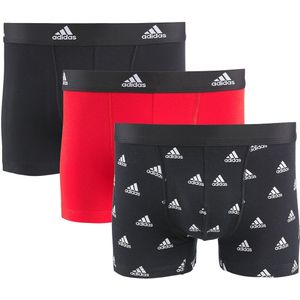 Set van 3 boxershorts Active 2 effen + 1 bedrukt adidas Performance. Katoen materiaal. Maten L. Zwart kleur