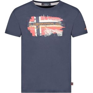 T-shirt met korte mouwen Jysuis GEOGRAPHICAL NORWAY. Katoen materiaal. Maten XL. Blauw kleur