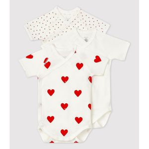 Petit Bateau - Rompertje - Wit - Katoen - Set van 3 met Korte Mouwen