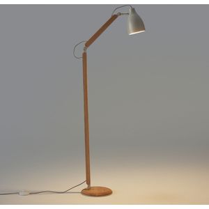 Staande lamp, gearticuleerde leeslamp, Venatti AM.PM. Licht hout materiaal. Maten één maat. Beige kleur