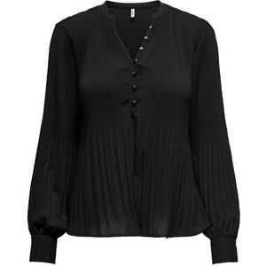 Soepele plissé blouse ONLY. Viscose materiaal. Maten M. Zwart kleur