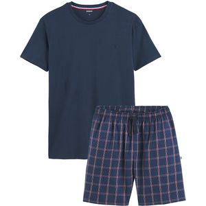 Korte pyjama met ronde hals DODO. Katoen materiaal. Maten XL. Blauw kleur