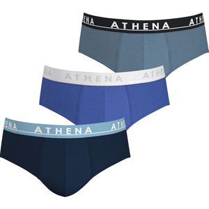 Set van 3 slips in zuiver katoen TONIC ATHENA. Katoen materiaal. Maten XL. Blauw kleur