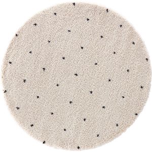 Rond tapijt met stippen in berber stijl, Ava LA REDOUTE INTERIEURS. Polypropyleen materiaal. Maten diameter 200 cm. Wit kleur