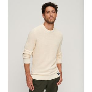 Trui met ronde hals in getextureerd tricot SUPERDRY. Katoen materiaal. Maten XXL. Beige kleur