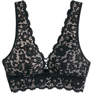 Bralette BH Signature, GIROFLE LA REDOUTE COLLECTIONS. Kant materiaal. Maten 90A FR - 75A EU. Zwart kleur