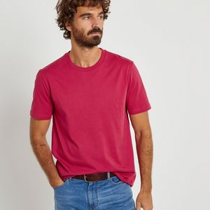 T-shirt met ronde hals en korte mouwen LA REDOUTE COLLECTIONS. Bio katoen materiaal. Maten XL. Rood kleur
