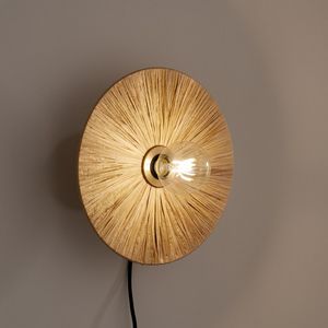 Ronde wandlamp in raffia Ø30 cm, Rafita LA REDOUTE INTERIEURS. Raffia materiaal. Maten één maat. Beige kleur