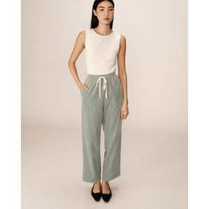 Broek in ribfluweel PAUL GRACE & MILA. Fluweel materiaal. Maten S. Groen kleur