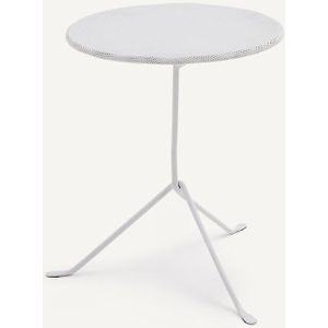 Bijzettafel in geperforeerd ijzer, H42 cm, Joy OTTO STUDIO FOR AM.PM. Metaal materiaal. Maten één maat. Wit kleur