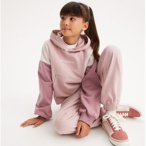 2-delig ensemble, hoodie en broek LA REDOUTE COLLECTIONS. Geruwd molton materiaal. Maten 14 jaar - 156 cm. Roze kleur