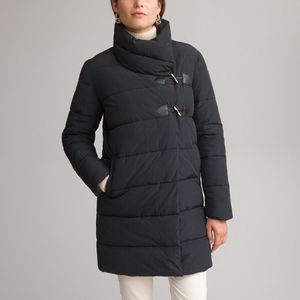 Halflange donsjas, rittsluiting, winter ANNE WEYBURN. Nylon/polyamide materiaal. Maten 50 FR - 48 EU. Zwart kleur