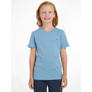 T-shirt met ronde hals in bio katoen TOMMY HILFIGER. Bio katoen materiaal. Maten 10 jaar - 138 cm. Blauw kleur