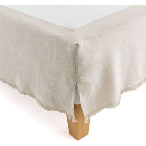 Bedrand in gewassen linnen Amourya AM.PM.  materiaal. Maten 140 x 190 cm. Beige kleur