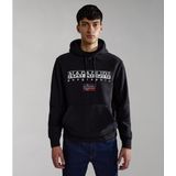 Hoodie met groot logo Ayas NAPAPIJRI. Katoen materiaal. Maten M. Zwart kleur