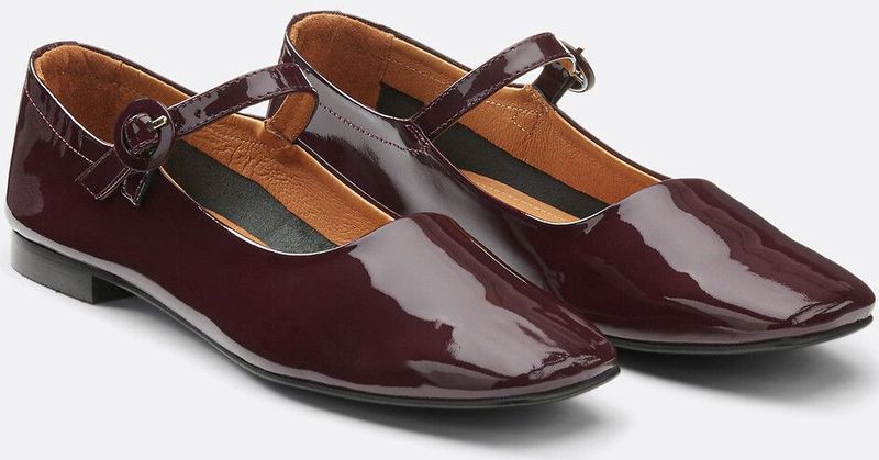 Ballerina's in lakleder Gabriella COSMOPARIS. Leer materiaal. Maten 41. Violet kleur