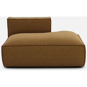 Loungebank, rechts, textuurstof, Seven LA REDOUTE INTERIEURS. Getextureerde stof materiaal. Maten rechterhoek. Kastanje kleur