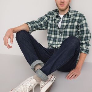 Recht geruit hemd met lange mouwen LA REDOUTE COLLECTIONS. Katoen materiaal. Maten L (41/42). Groen kleur