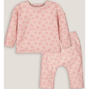 2-delig baby Ensemble in getextureerd molton LA REDOUTE COLLECTIONS. Katoen materiaal. Maten 0 mnd - 50 cm. Roze kleur