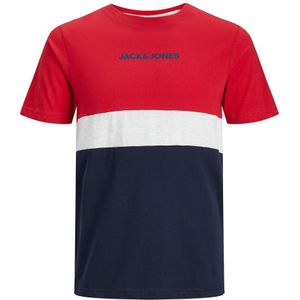 T-shirt met ronde hals color block Jjereid JACK & JONES. Katoen materiaal. Maten S. Rood kleur