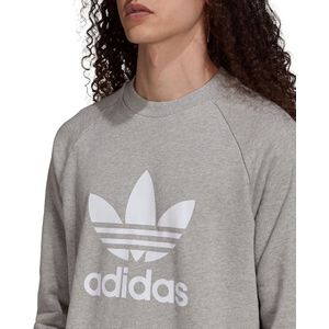 Sweater ronde hals met klein trefoil logo adidas Originals. Katoen materiaal. Maten XL. Grijs kleur