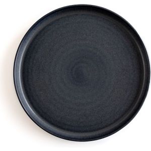 Set van 4 platte borden in reactief geglazuurd aardewerk, Sacha LA REDOUTE INTERIEURS. Zandsteen materiaal. Maten één maat. Zwart kleur
