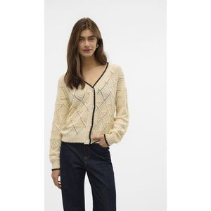 Vest met V-hals en knoopsluiting VERO MODA. Katoen materiaal. Maten XS. Beige kleur