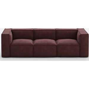 Modulaire zetel, 3-zit, getextureerde stof, Seven LA REDOUTE INTERIEURS. Rups materiaal. Maten 3-zit. Rood kleur