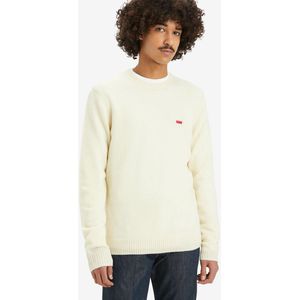 Trui met ronde hals housemark, mixed wol LEVI'S. Wol materiaal. Maten XL. Beige kleur