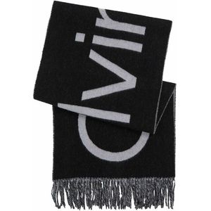 Sjaal in wol Signature CALVIN KLEIN. Bio katoen materiaal. Maten één maat. Grijs kleur