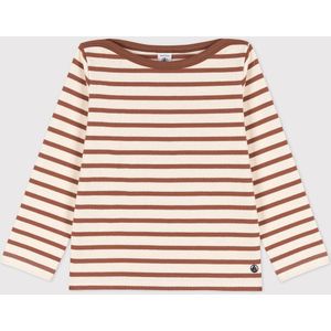 T-shirt met lange mouwen, gestreept PETIT BATEAU. Katoen materiaal. Maten 6 jaar - 114 cm. Kastanje kleur