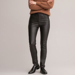 Gecoate rechte broek ANNE WEYBURN. Katoen materiaal. Maten 50 FR - 48 EU. Zwart kleur