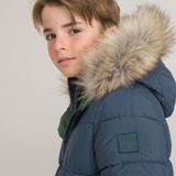 Warme parka met kap, omkeerbaar LA REDOUTE COLLECTIONS. Polyester materiaal. Maten 7 jaar - 120 cm. Groen kleur