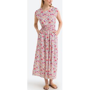 Bedrukte lange jurk DES PETITS HAUTS. Viscose materiaal. Maten 3(L). Roze kleur