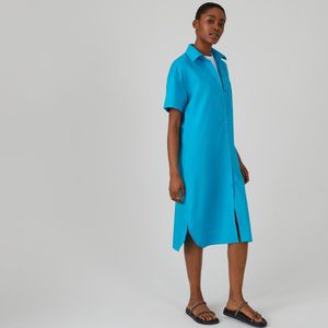 Hemdjurk, korte mouwen LA REDOUTE COLLECTIONS. Katoen materiaal. Maten 46 FR - 44 EU. Blauw kleur