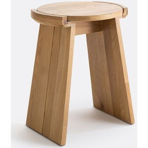Bijzettafel in massief eik, Tibet LA REDOUTE INTERIEURS. Hout materiaal. Maten één maat. Beige kleur