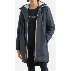 Halflange parka met rits Le Vrai 3.0 Eiffel Orsetto K-WAY. Nylon/polyamide materiaal. Maten L. Blauw kleur