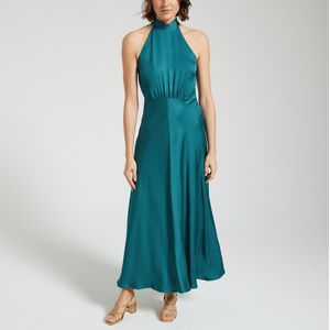 Lange jurk zonder mouwen RHEO SAMSOE AND SAMSOE. Viscose materiaal. Maten L. Groen kleur