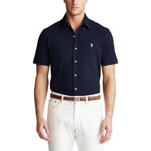 Recht hemd in piquékatoen POLO RALPH LAUREN. Linnen materiaal. Maten M. Blauw kleur