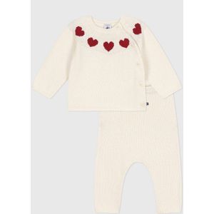 2-delig ensemble in tricot PETIT BATEAU. Katoen materiaal. Maten 18 mnd - 81 cm. Wit kleur