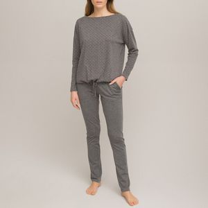 Pyjama in tricot, lange mouwen LA REDOUTE COLLECTIONS. Katoen materiaal. Maten 38/40 FR - 36/38 EU. Zwart kleur