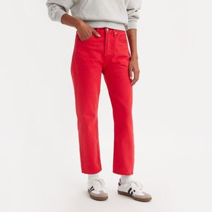 Jeans 501�® Crop LEVI'S. Denim materiaal. Maten Maat 26 (US) - Lengte 30. Rood kleur