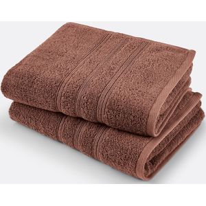 Ismo - Handdoek - Hout Cacao Kleur - Biologisch Katoen - Set van 2