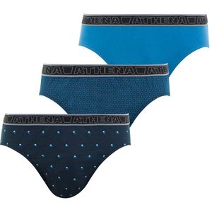 Set van 3 slips in zuiver katoen, Tonic ATHENA. Katoen materiaal. Maten M. Blauw kleur