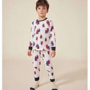 2-delige lange pyjama, bedrukt PETIT BATEAU. Katoen materiaal. Maten 5 jaar - 108 cm. Andere kleur