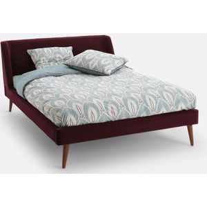 Bed  Semeon LA REDOUTE INTERIEURS. Fluweel materiaal. Maten 140 x 190 cm. Roze kleur