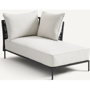AM.PM - Leandra - Chaise Longue - Mêleegrijs - Staal - Gevlochten Singels