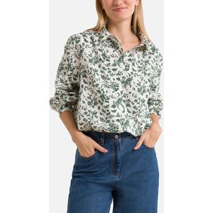 Bedrukte blouse met lange mouwen PIECES. Katoen materiaal. Maten XS. Groen kleur