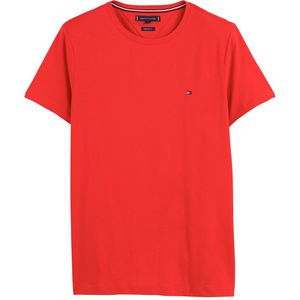 T-shirt slim stretch, ronde hals TOMMY HILFIGER. Katoen materiaal. Maten XXL. Rood kleur