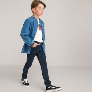 Slim jeans met elastische taille LA REDOUTE COLLECTIONS. Denim materiaal. Maten 9 jaar - 132 cm. Blauw kleur